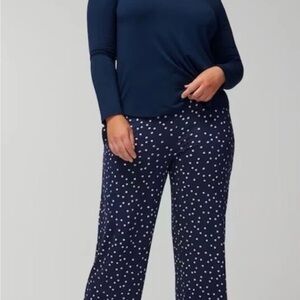 Soma Navy and White Polka Dot Pajama Set
